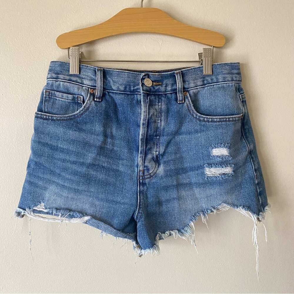 Pacsun Blue Distressed Vintage High Rise Denim Shorts
